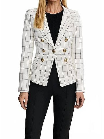 Smythe Mini Not A Mini Double Breasted Blazer in Ivory (view 2)