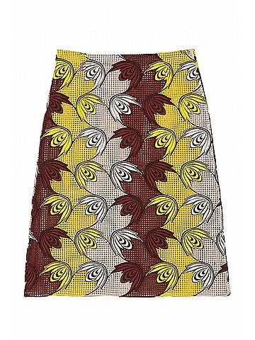 MARNI Women's Flowers And Grid Macrame On Cotton Voile Skirt in Brown Green (view 1)