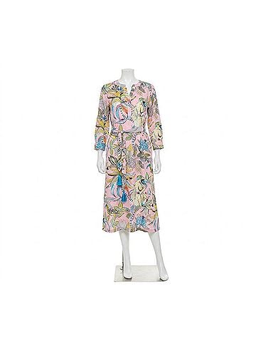 uncle frank The Monkey Business Midi Shirt Dress in Pink (view 1)
