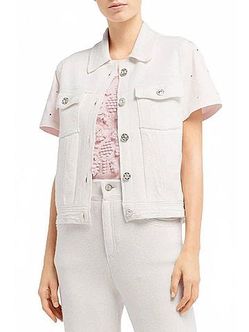 Barrie Oversized Sleeveless Denim Jacket in Niveous (view 2)
