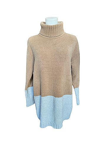 BCBGMAXAZRIA Colorblock Oversized Turtleneck Turtleneck Sweater (view 2)