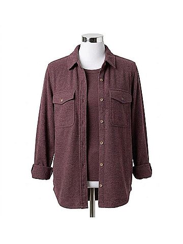 Thread & Supply Cassian Shirt in Wine Heather (view 1)