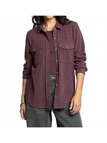 Thread & Supply Cassian Shirt in Wine Heather (view 2)