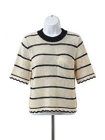 Oddi Short Sleeve Knit Top in Black Pearl (view 1)