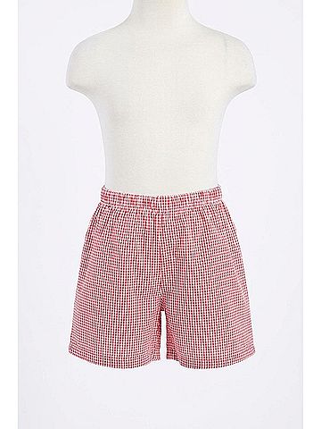 Florence Eiseman Kid's Seersucker Checked Short 5 Mo in Red/White (view 2)