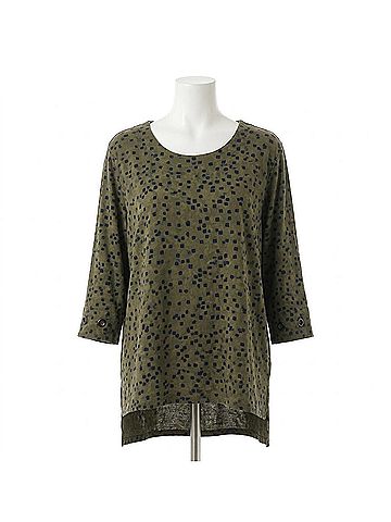 MULTIPLES Elise Scoop Neck Blouse in Olive (view 1)