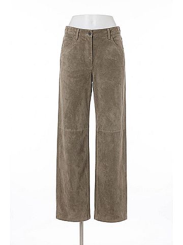 Brunello Cucinelli Women's Panelled Suede Wide-Leg Trouser in Dark Beige (view 1)