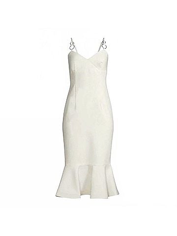 Likely Women's Hirsch Midi Flute Dress in White (view 1)