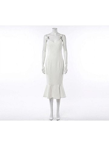 Likely Women's Hirsch Midi Flute Dress in White (view 2)