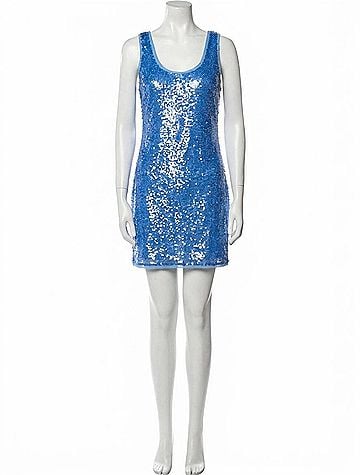 SIMKHAI Stacie Sequin Mini Dress in Periwinkle (view 1)