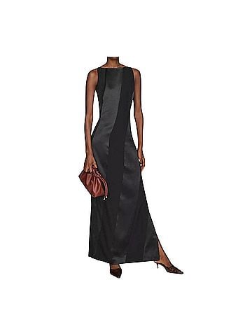 Hutch Women's Zelma Colorblock Satin Maxi Dress in Black (view 2)