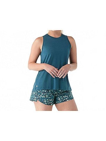 Smartwool Active Ultralite High Neck Tank in Twilight Blue (view 2)