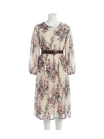 Lovestitch Floral Long Sleeve Dress in Purple Multi (view 1)