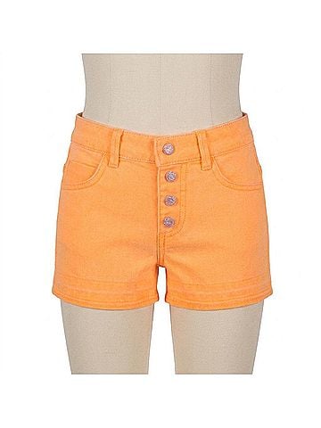 Billie Blush Kids' Denim Shorts in Orange Pop (view 1)