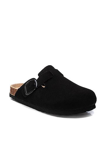 Refresh Women's Suede Clogs in Black (view 2)