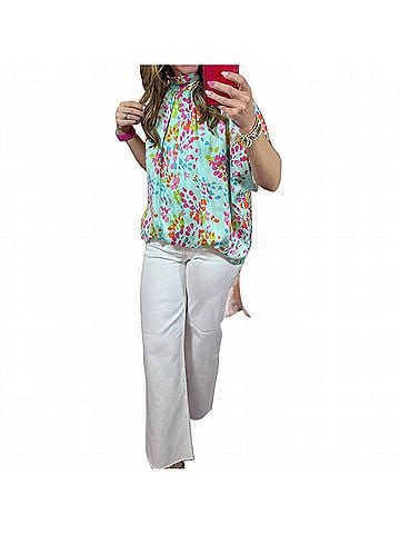 Adrienne Confetti Garden Tie-Back Blouse in Multi (view 2)