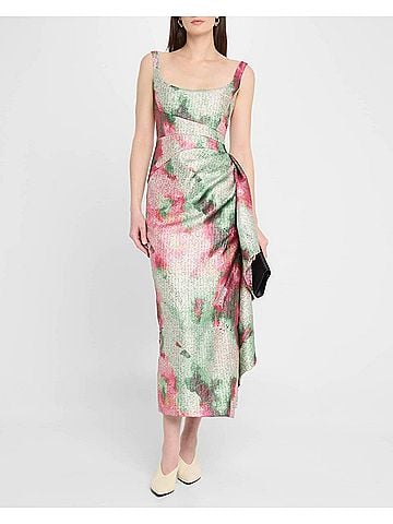 Lela Rose Scoop Neck Florence Sheath Dress in Multicolor (view 2)