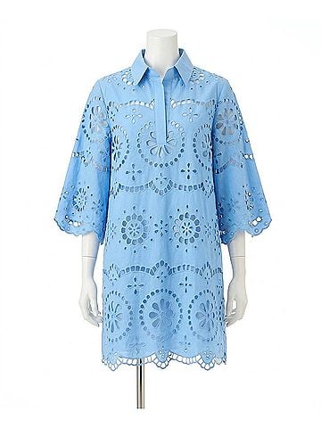 Tyler Boe Penny Eyelet Dress in Vista Blue (view 1)