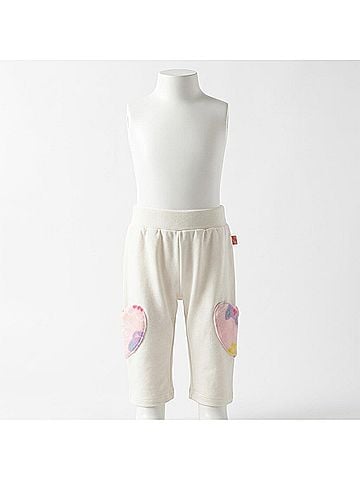 Billie Blush Girls' French Terry Joggers in White (view 2)