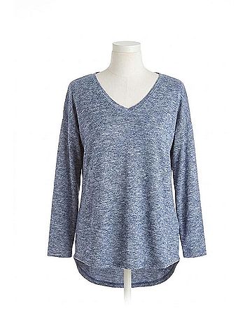 Papillon Lurex Knit Shirt Hem Pullover in Blue (view 1)