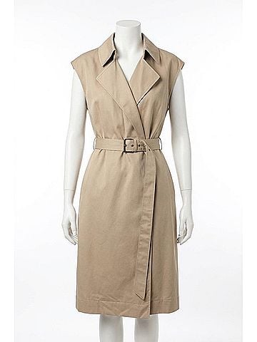 Brunello Cucinelli Women's Sleeveless Trench Midi Dress in Beige (view 2)