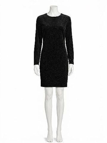 Theory Wynter Studded Velvet Sheath Dress in Black (view 1)