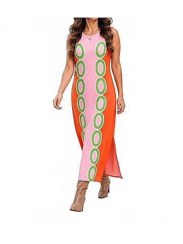 Jade The Palm Springs Pop Midi Dress in Red (view 2)