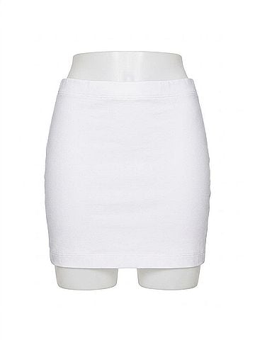 Rosetta Getty Tapered Mini Skirt in White (view 1)
