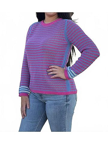 Hatley Pointelle Stripe Sweater in South East Summer (view 2)