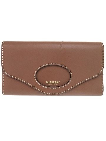 Burberry Burberry Logo Flap Wallet Leather Brown Long 1622BURBERRY (view 1)