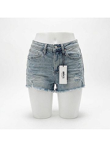 Mica Women's High Rise Shorts in Blue (view 2)