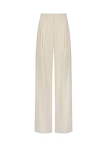 Lela Rose Luxe Linen Pant in Bone (view 1)