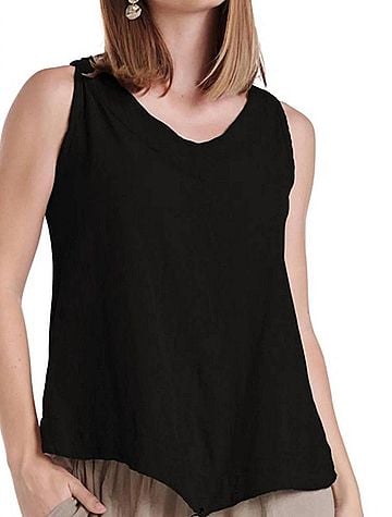 Oh My Gauze! Julia Sleeveless Top in Black (view 2)