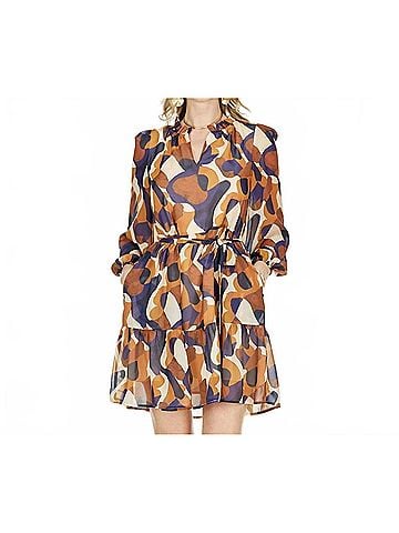 Jade Medley Tiered Dress in Brown (view 2)