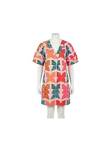 uncle frank Flutter Shift Mini Dress in Pink (view 1)