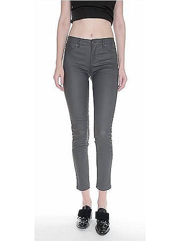 Bianco Cheri Coated Skinny Jeans in Grey (view 2)