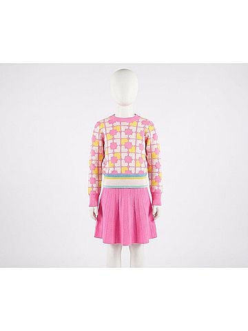 Billie Blush Girl's Knitted Mini Skirt in Pink (view 2)