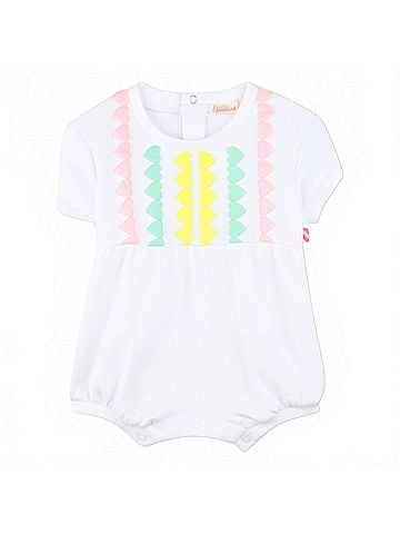 Billie Blush Girl's Bloomer Overalls in White (view 2)