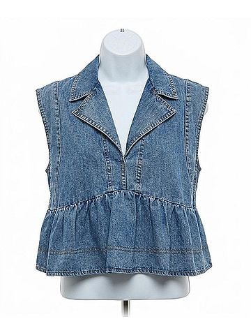 Mustard Seed Aurora Babydoll Top in Washed Denim (view 1)