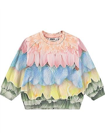 Molo Girl's Disc Sweatshirt in Petal Rainbow (view 1)