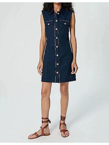 Chufy Mint Mini Dress in Pachamama Deep Blue (view 2)