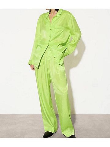 Mara Hoffman Marella Straight Leg Pants in Chartreuse (view 2)