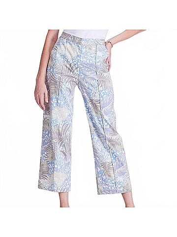 Jade Desert Palm Ankle Pant in Blue (view 2)