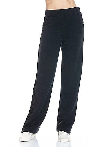 Ariella Straight Leg Pants W/ Contrast in Black (view 2)