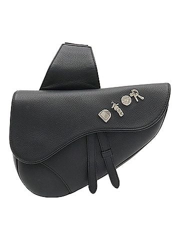 Christian Dior Christian Dior Saddle Bag, Leather and Canvas Body Black, 1ADP0189UAK (view 2)