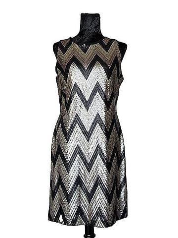 Olivia Matthews Sequin Chevron ZigZag Dress Cocktail Dress (view 1)