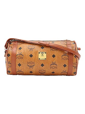 MCM MCM Glam Visetos Shoulder Bag, Pouch, Drum Leather, Cognac Camel (view 2)