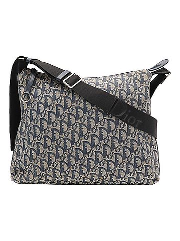 Christian Dior Christian Dior Trotter Shoulder Bag, Jacquard Canvas and Leather, Navy Blue, Black (view 1)