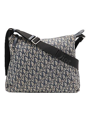 Christian Dior Christian Dior Trotter Shoulder Bag, Jacquard Canvas and Leather, Navy Blue, Black (view 2)
