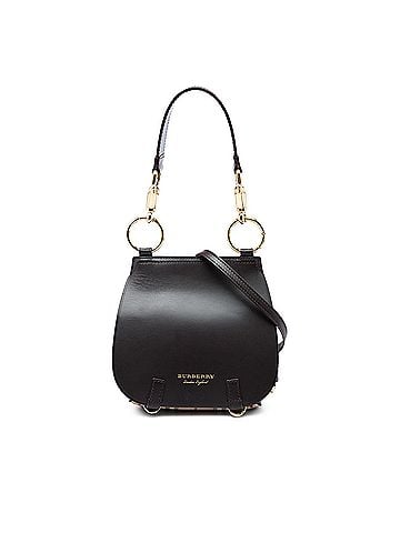 Burberry Large Leather and Haymarket Check Coated Canvas Bridle Saddle Bag (view 1)